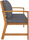 vidaXL - Tuinbank - met - donkergrijs - kussen - 120 - cm - massief - acaciahout