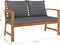 vidaXL - Tuinbank - met - donkergrijs - kussen - 120 - cm - massief - acaciahout