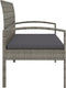 vidaXL - Tuinbank - met - kussen - 105 - cm - poly - rattan - grijs