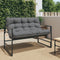 vidaXL - Tuinbank - met - kussen - 113 - cm - staal - antracietkleurig