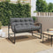 vidaXL - Tuinbank - met - kussen - 113 - cm - staal - antracietkleurig