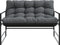 vidaXL - Tuinbank - met - kussen - 113 - cm - staal - antracietkleurig