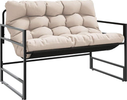 vidaXL - Tuinbank - met - kussen - 113 - m - staal - taupe