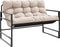 vidaXL - Tuinbank - met - kussen - 113 - m - staal - taupe