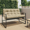 vidaXL - Tuinbank - met - kussen - 113 - m - staal - taupe