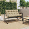 vidaXL - Tuinbank - met - kussen - 113 - m - staal - taupe