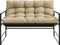 vidaXL - Tuinbank - met - kussen - 113 - m - staal - taupe