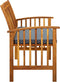 vidaXL - Tuinbank - met - kussen - 119 - cm - massief - acaciahout