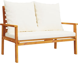 vidaXL - Tuinbank - met - kussen - 120 - cm - massief - acaciahout