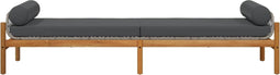 vidaXL - Tuinbank - met - kussen - poly - rattan - acacia - grijs