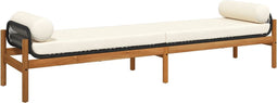vidaXL - Tuinbank - met - kussen - poly - rattan - acacia - zwart