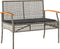 vidaXL - Tuinbank - met - kussen - poly - rattan - en - acaciahout - grijs