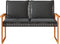 vidaXL - Tuinbank - met - kussen - poly - rattan - en - acaciahout - zwart