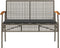 vidaXL - Tuinbank - met - kussen - poly - rattan - en - acaciahout - grijs
