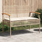 vidaXL - Tuinbank - met - kussen - poly - rattan - en - acaciahout - beige