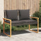 vidaXL - Tuinbank - met - kussen - poly - rattan - en - acaciahout - zwart