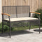 vidaXL - Tuinbank - met - kussen - poly - rattan - en - acaciahout - zwart
