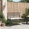 vidaXL - Tuinbank - met - kussen - poly - rattan - en - acaciahout - zwart