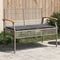vidaXL - Tuinbank - met - kussen - poly - rattan - en - acaciahout - grijs