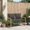 vidaXL - Tuinbank - met - kussen - poly - rattan - en - acaciahout - zwart