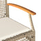 vidaXL - Tuinbank - met - kussen - poly - rattan - en - acaciahout - beige
