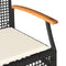 vidaXL - Tuinbank - met - kussen - poly - rattan - en - acaciahout - zwart