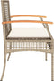 vidaXL - Tuinbank - met - kussen - poly - rattan - en - acaciahout - beige