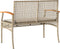 vidaXL - Tuinbank - met - kussen - poly - rattan - en - acaciahout - beige