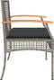 vidaXL - Tuinbank - met - kussen - poly - rattan - en - acaciahout - grijs