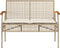 vidaXL - Tuinbank - met - kussen - poly - rattan - en - acaciahout - beige