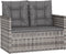 vidaXL - Tuinbank - met - kussens - 105 - cm - poly - rattan - grijs