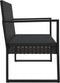 vidaXL - Tuinbank - met - kussens - 106 - cm - poly - rattan - zwart