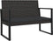 vidaXL - Tuinbank - met - kussens - 106 - cm - poly - rattan - zwart