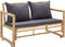 vidaXL - Tuinbank - met - kussens - 115 - cm - bamboe