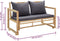 vidaXL - Tuinbank - met - kussens - 115 - cm - bamboe