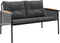 vidaXL - Tuinbank - met - kussens - 116 - cm - staal - zwart