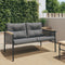 vidaXL - Tuinbank - met - kussens - 116 - cm - staal - zwart