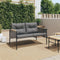 vidaXL - Tuinbank - met - kussens - 116 - cm - staal - zwart