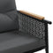 vidaXL - Tuinbank - met - kussens - 116 - cm - staal - zwart