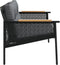 vidaXL - Tuinbank - met - kussens - 116 - cm - staal - zwart