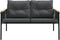 vidaXL - Tuinbank - met - kussens - 116 - cm - staal - zwart