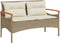 vidaXL - Tuinbank - met - kussens - 116x62,5x74 - cm - poly - rattan - beige