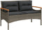 vidaXL - Tuinbank - met - kussens - 116x62,5x74 - cm - poly - rattan - grijs