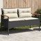 vidaXL - Tuinbank - met - kussens - 116x62,5x74 - cm - poly - rattan - zwart