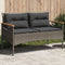 vidaXL - Tuinbank - met - kussens - 116x62,5x74 - cm - poly - rattan - grijs
