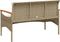vidaXL - Tuinbank - met - kussens - 116x62,5x74 - cm - poly - rattan - beige