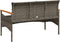 vidaXL - Tuinbank - met - kussens - 116x62,5x74 - cm - poly - rattan - grijs