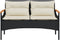 vidaXL - Tuinbank - met - kussens - 116x62,5x74 - cm - poly - rattan - zwart