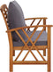 vidaXL - Tuinbank - met - kussens - 119 - cm - massief - acaciahout