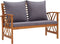 vidaXL - Tuinbank - met - kussens - 119 - cm - massief - acaciahout